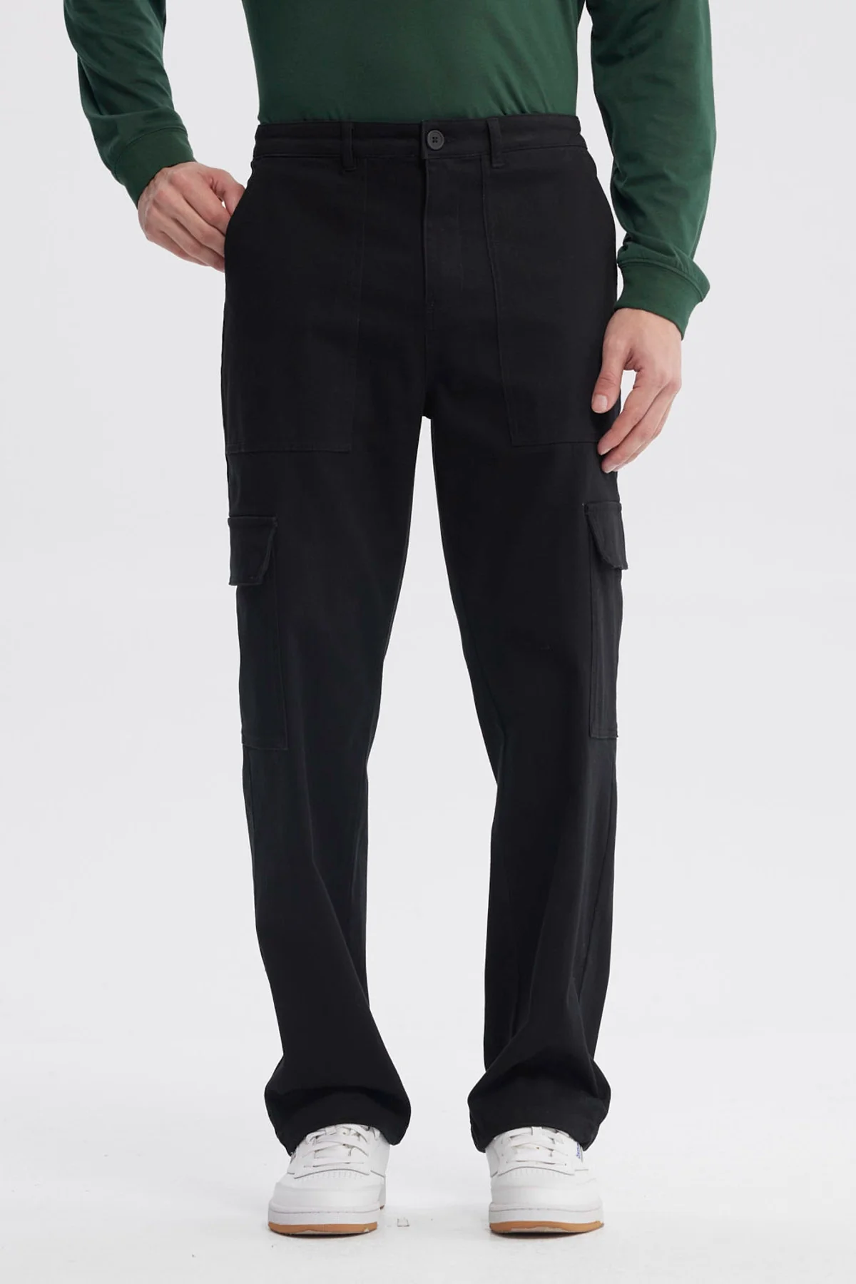 Pantalón Hombre Bolsillo Cargo Negro